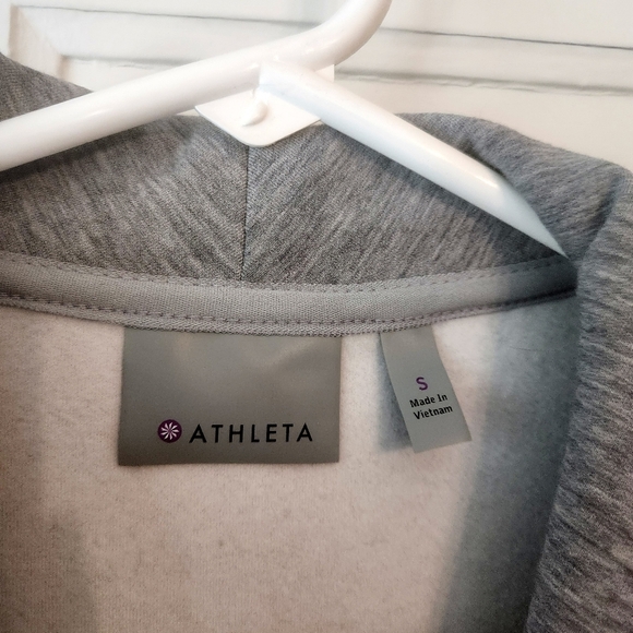 ATHLETA SOFTTECH MOTO JACKET WOOL BLEND women's Small Front Zip Sweater Sz Small - Picture 4 of 11